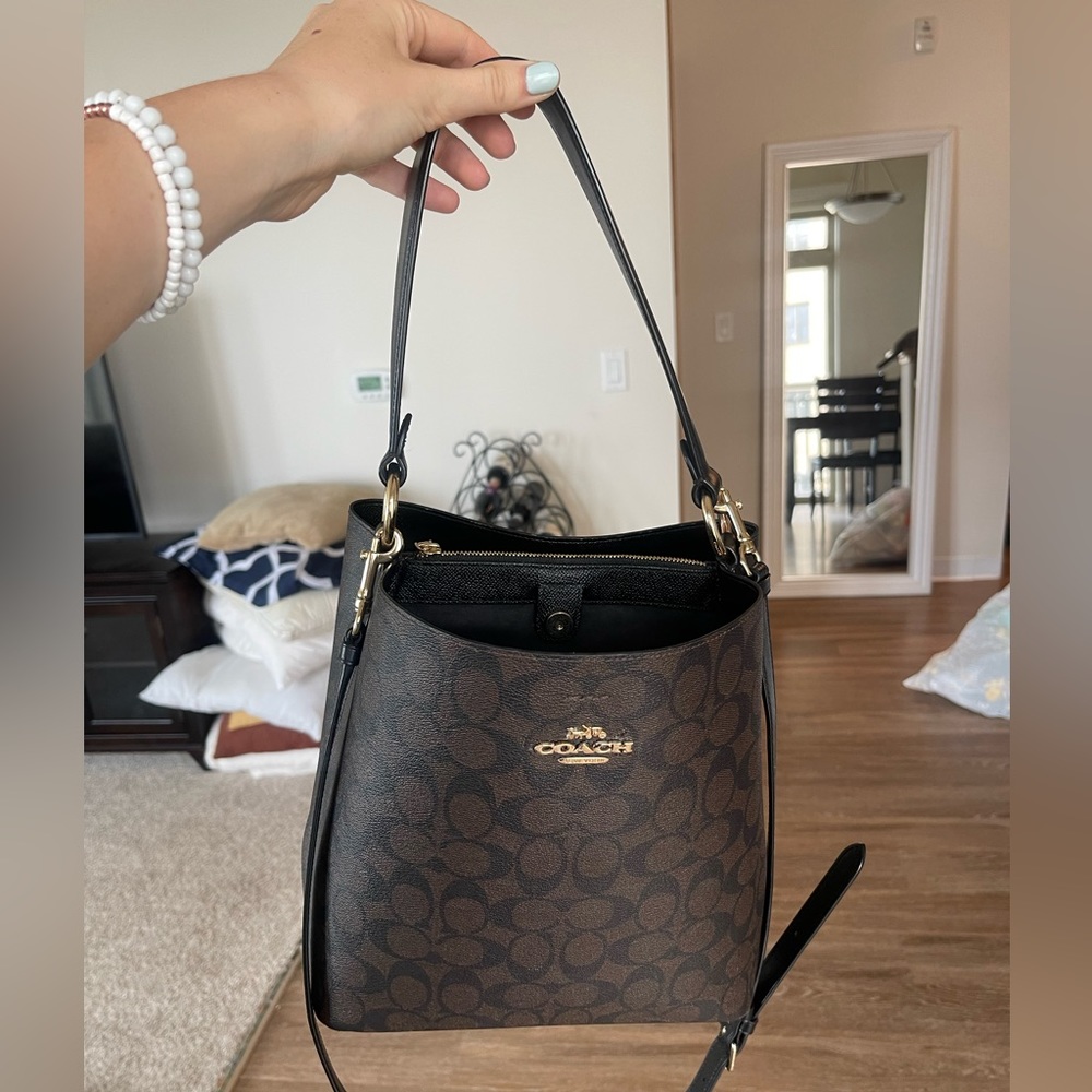 Leather Coach Purse - Brown